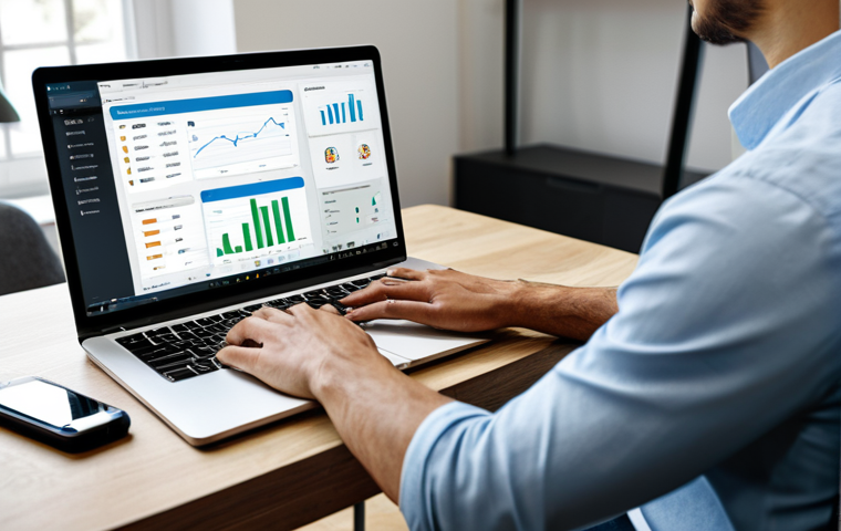 자산 정리 시스템 구축 시 예산 관리 - Budgeting with Technology**
A person sitting at a desk, looking at a laptop displaying a budgeting ...