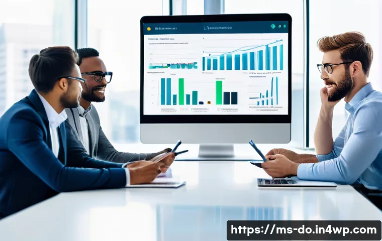 자산 정리 시스템의 사용자 피드백 활용하기 - **Prompt for User Feedback Collection & Analysis**:
"A diverse group of five professionals, dres...