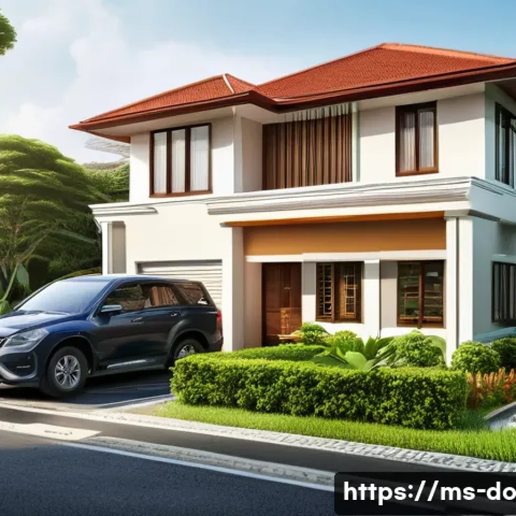 자산 정리 체크리스트 만들기 - A detailed and realistic illustration of a modern Malaysian home with clear signs of long-term value...