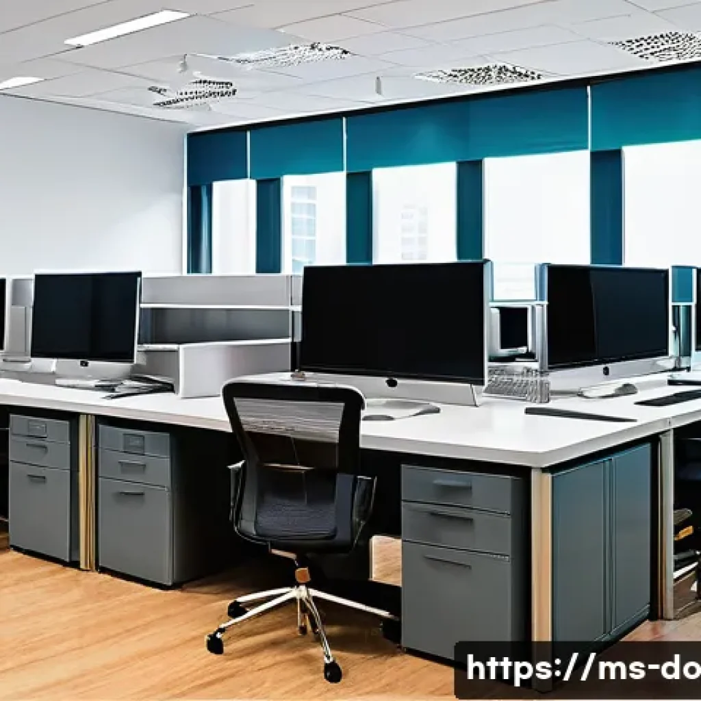 자산 분류 체계의 중요성 - A modern office environment in Kuala Lumpur featuring diverse asset types: a sleek corporate buildin...