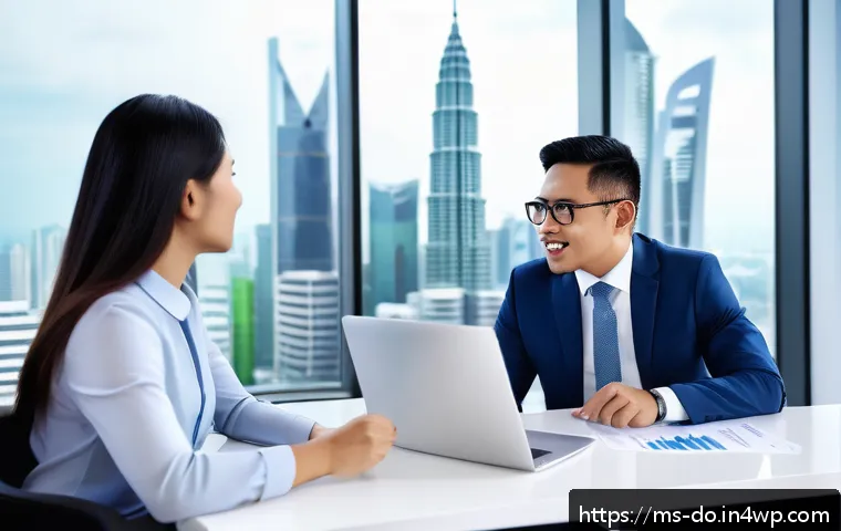 자산 정리와 세금 문제 - A professional Malaysian financial advisor sitting at a modern office desk with multiple documents a...